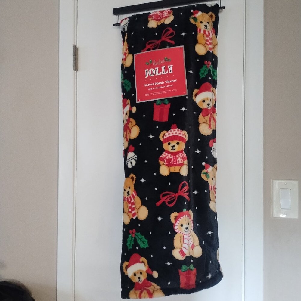 Teddy bear Christmas blanket